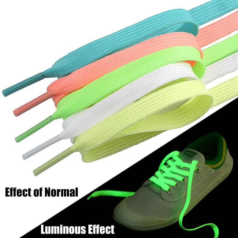 1 Pair Luminous Glow in the Dark Shoelaces for Kids or Adults Walking at Night or Early Morning or at Camp for Safety and for Fun