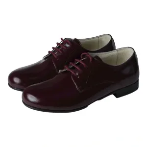 1059 - Bordo Polished Leather Lace for Boy/Girl by London Kids