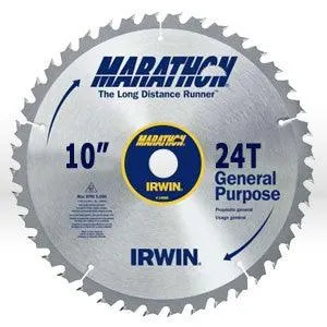 14233 Irwin Marathon Circular Saw Blade,10",Teeth/24T,Framing and ripping,5/8"