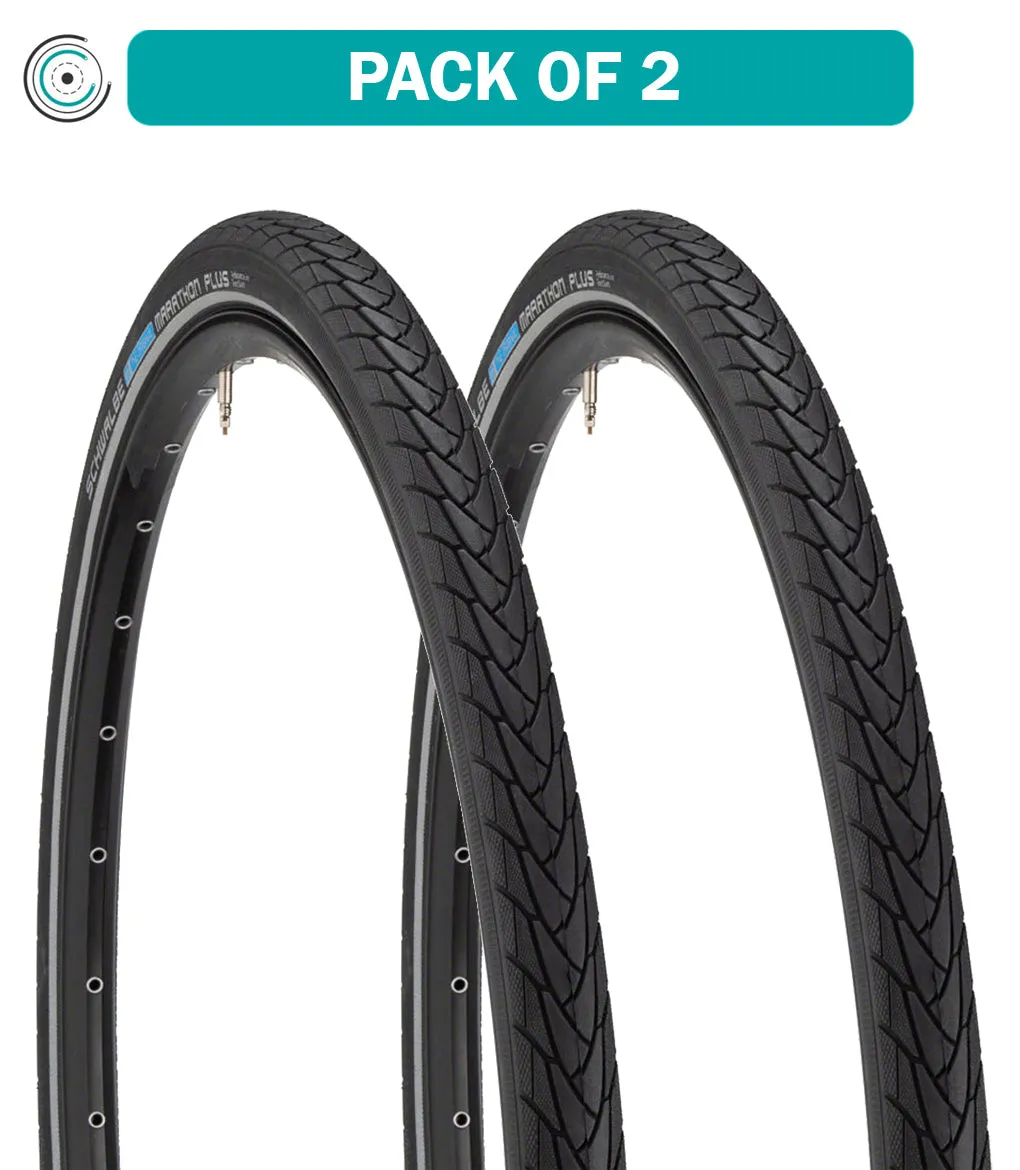 2 Pack Schwalbe Marathon Plus Tire 26 x 1.75 Clincher Wire Performance Line 11100762