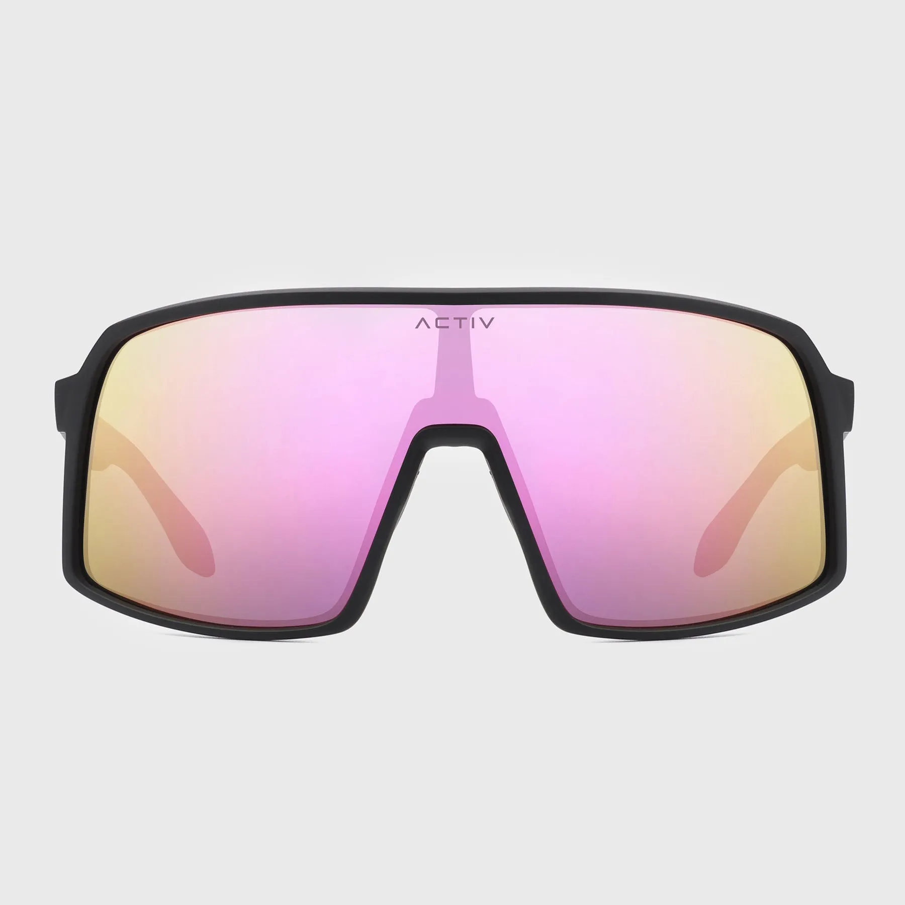 ACTIV - AERO - Matte Black with Pink Mirror Lens