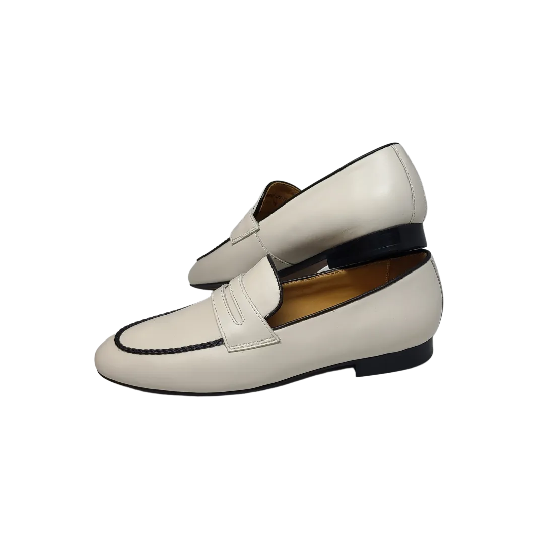 AicBerlucci Loraine Ladies Off White Leather Loafer Shoes