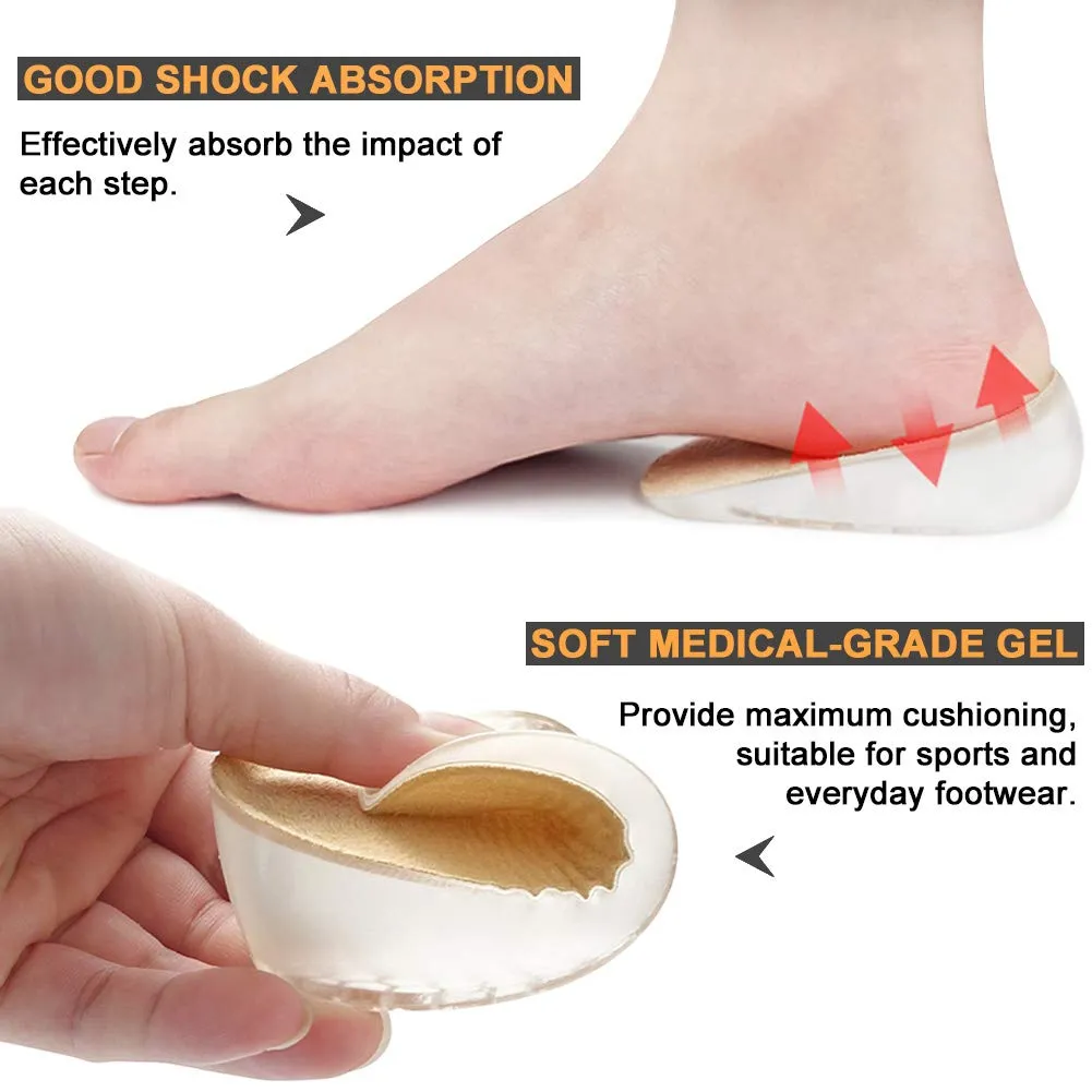 Ailaka 2 Pairs Gel Height Increase Insole, Invisible Heel Lift Inserts, Elastic Shock Absorption Pads 3 Heights for Men & Women Heel Height: 1.5cm Beige (2 Pair)