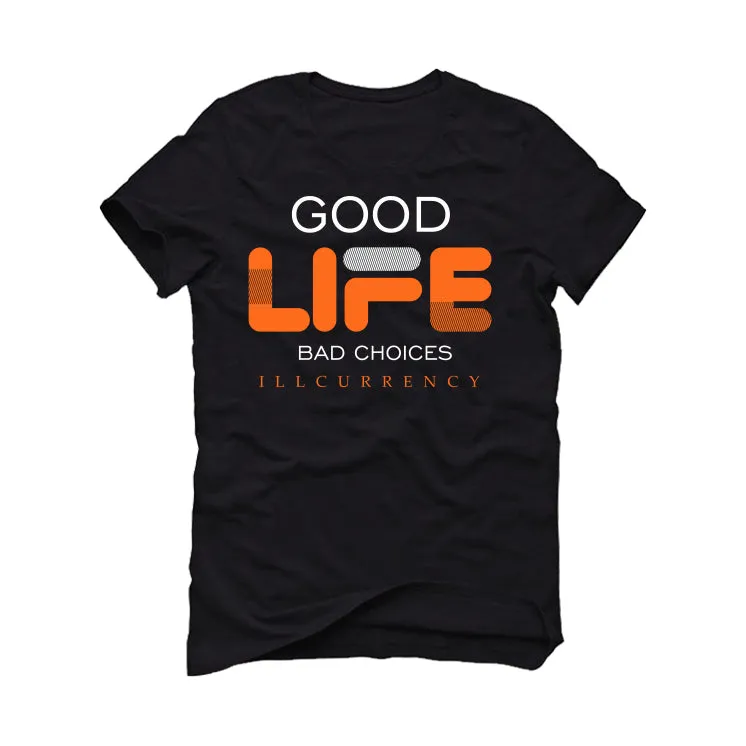 Air Jordan 12 “Brilliant Orange” | illcurrency Black T-Shirt (Bad Choices)