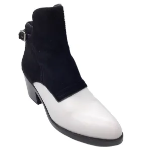 Alexander Wang White / Black Leather and Calf Hair Boots