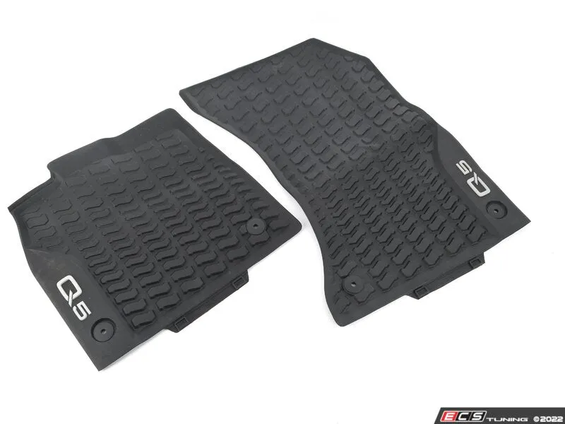 All-Weather Rubber Floor Mat Set - Black with 'Q5' Logo