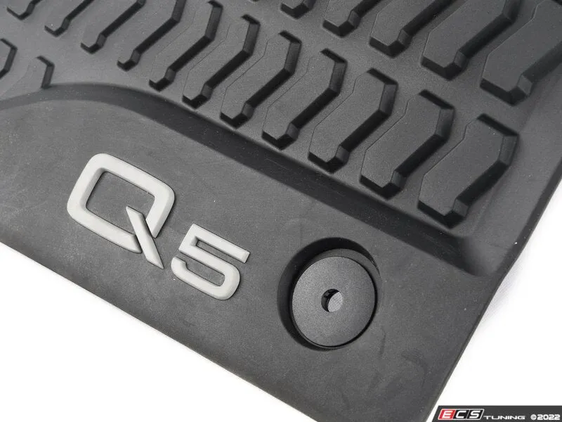 All-Weather Rubber Floor Mat Set - Black with 'Q5' Logo