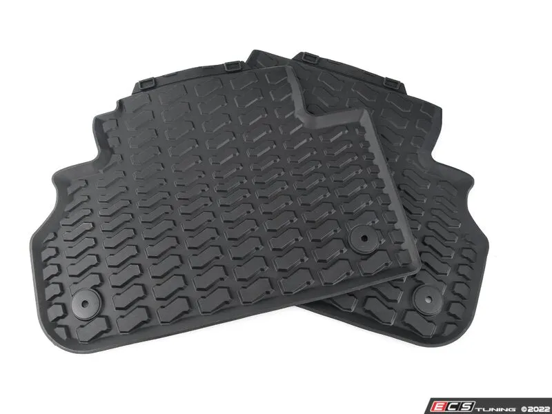 All-Weather Rubber Floor Mat Set - Black with 'Q5' Logo