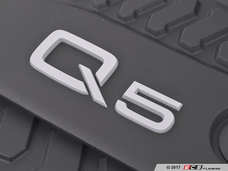 All-Weather Rubber Floor Mat Set - Black with 'Q5' Logo