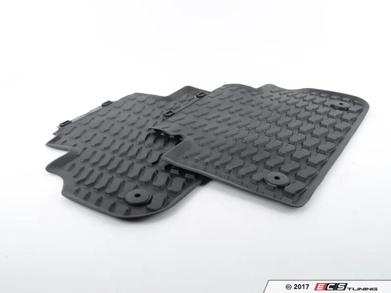 All-Weather Rubber Floor Mat Set - Black with 'Q5' Logo