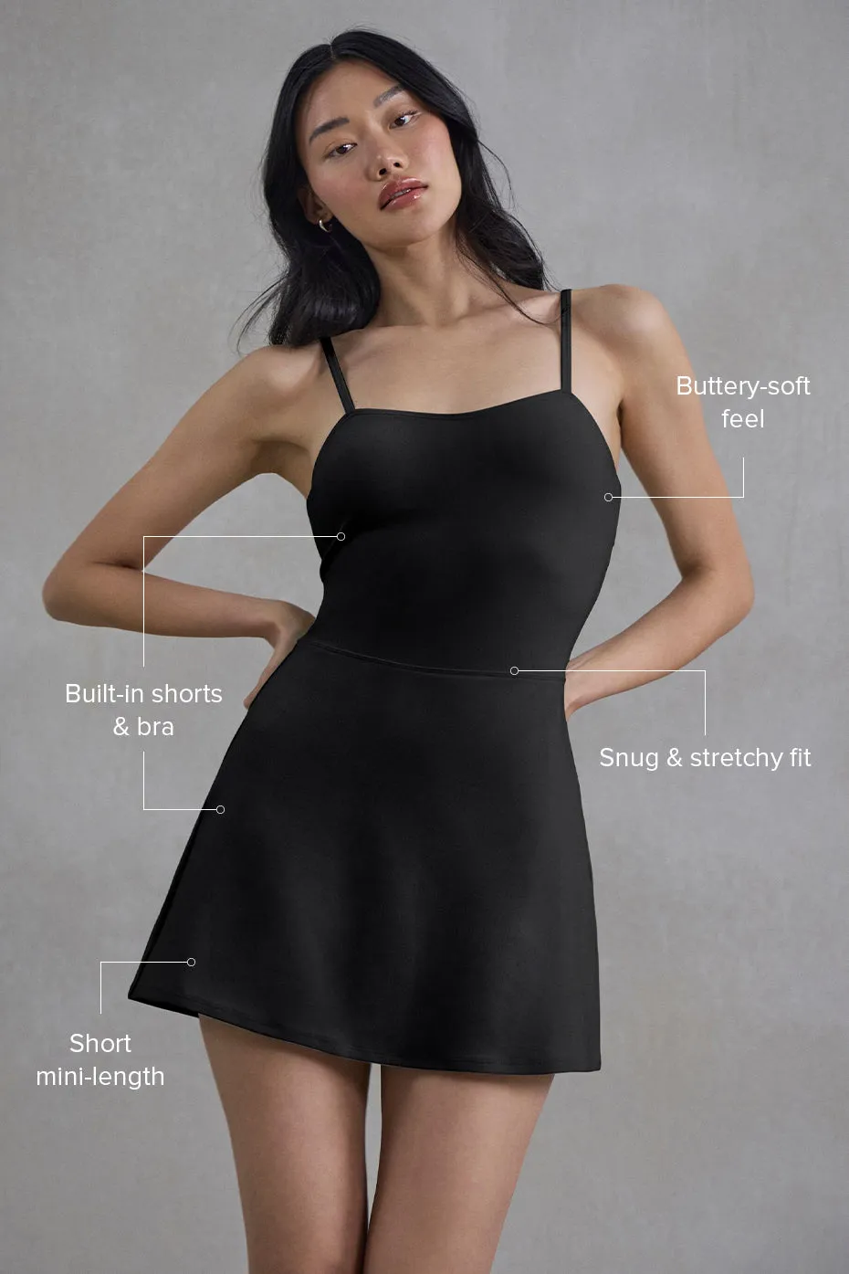 Alosoft Courtside Tennis Dress - Black