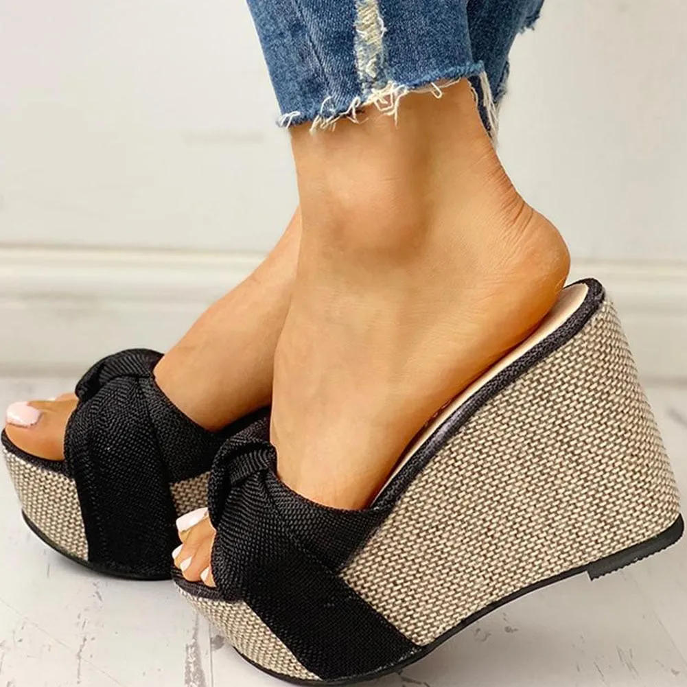 Amozae Free Gift Feet Chain Slip On Leisure Platform Summer Sandals Wedges High Heels Women Shoes Woman Mules Flip Flops