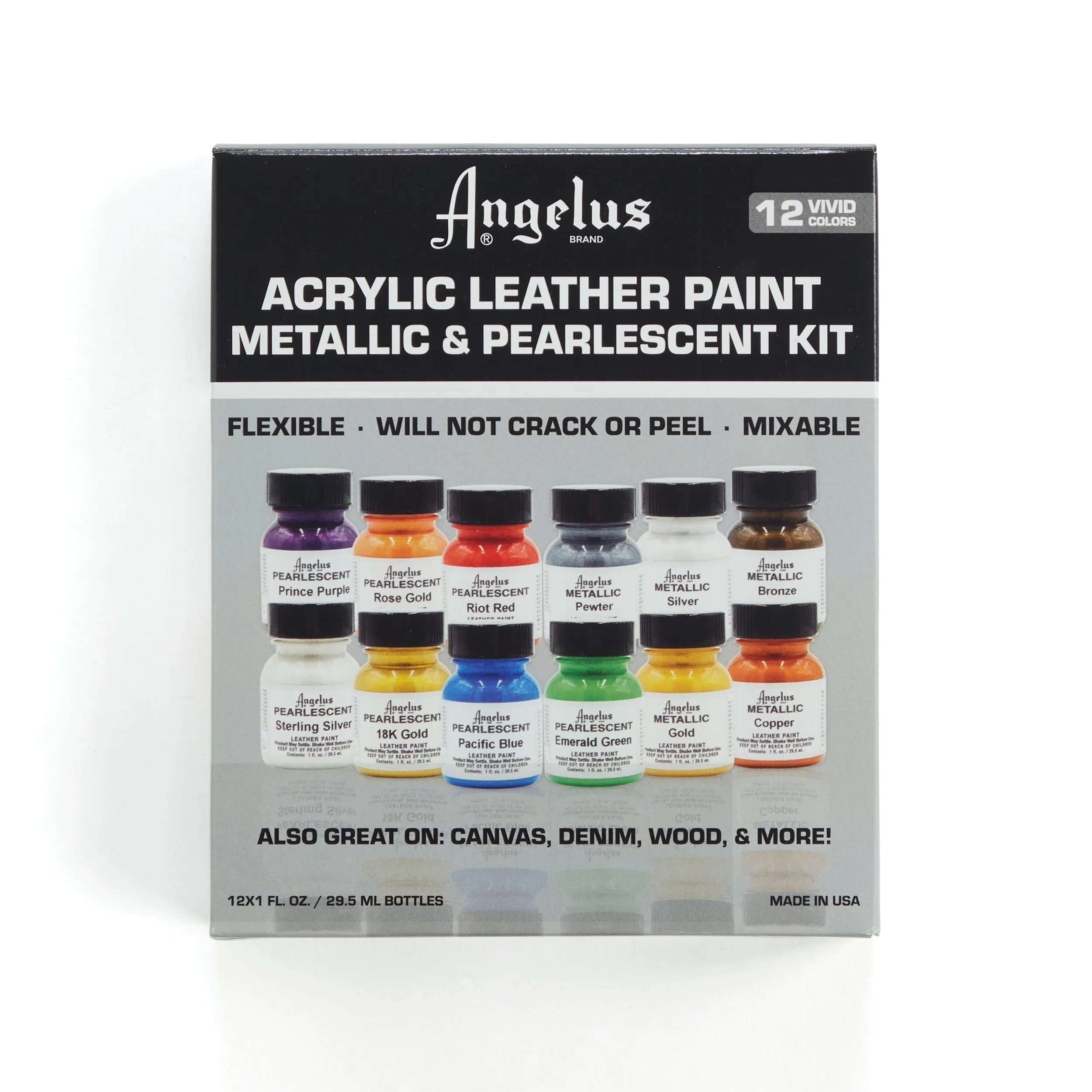 Angelus Metallic & Pearlescent Leather Paint Set