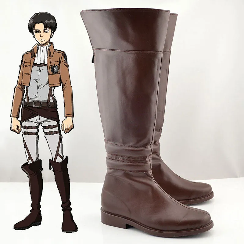 Attack on Titan Levi Ackerman Eren Yeager Mikasa Ackerman Shoes Cosplay Boots