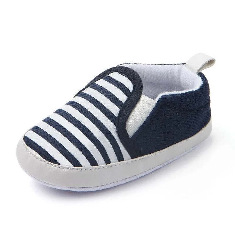 Baby blue striped baby shoes Lovely soft good infant shoes