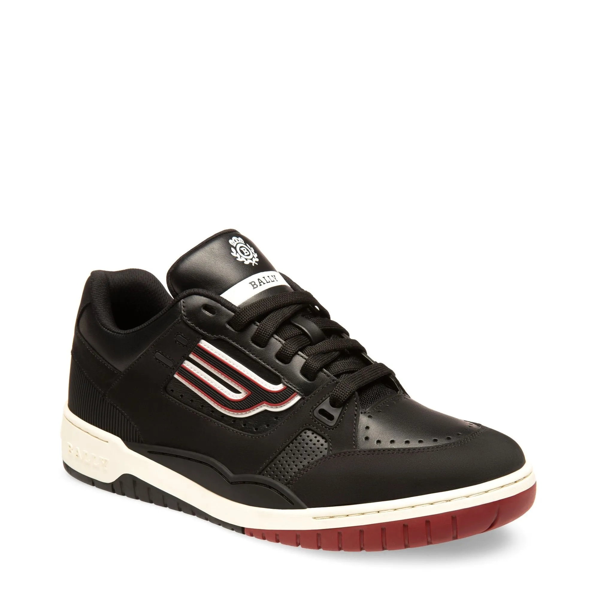 BALLY Plain Calf Leather Trainer, Black