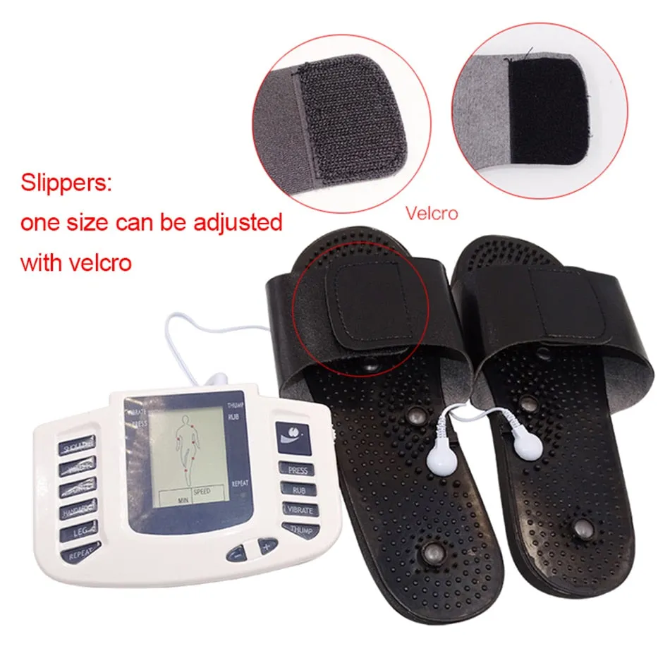 Beurha Electrical Muscle Stimulator Russian Button Therapy Massager Pulse Tens Acupuncture Full Body Massage Relax Care 16 Pads