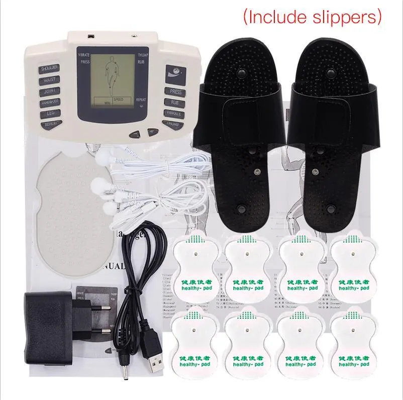 Beurha Electrical Muscle Stimulator Russian Button Therapy Massager Pulse Tens Acupuncture Full Body Massage Relax Care 16 Pads