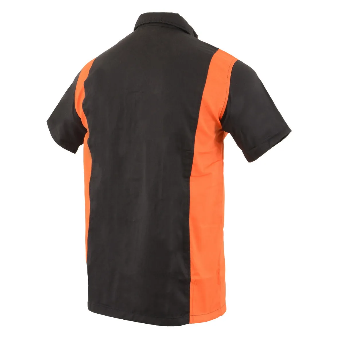 Biker Clothing Co. MDM11675.94 Men's Black and Orange Button Up