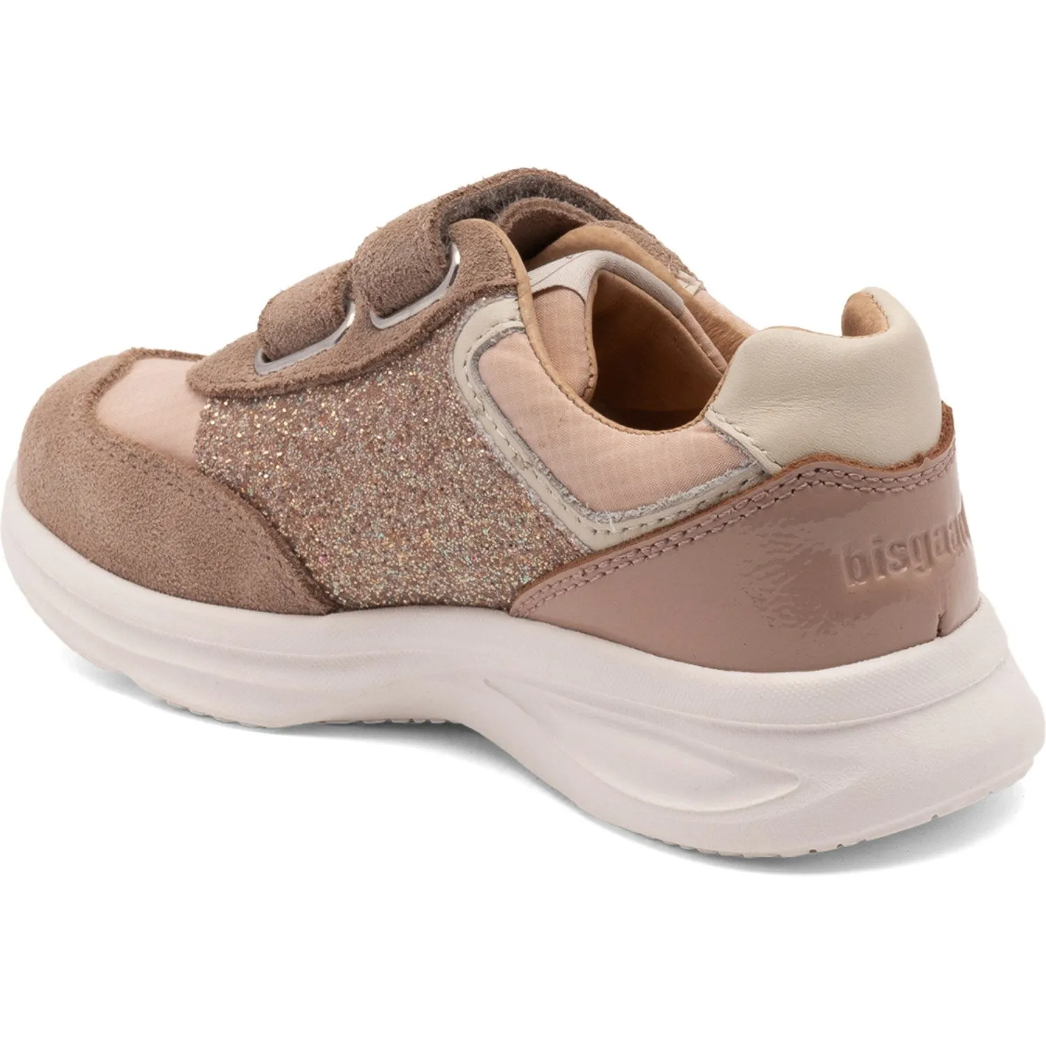 Bisgaard Taupe Glitter Yuki Glitter Velcro Shoe