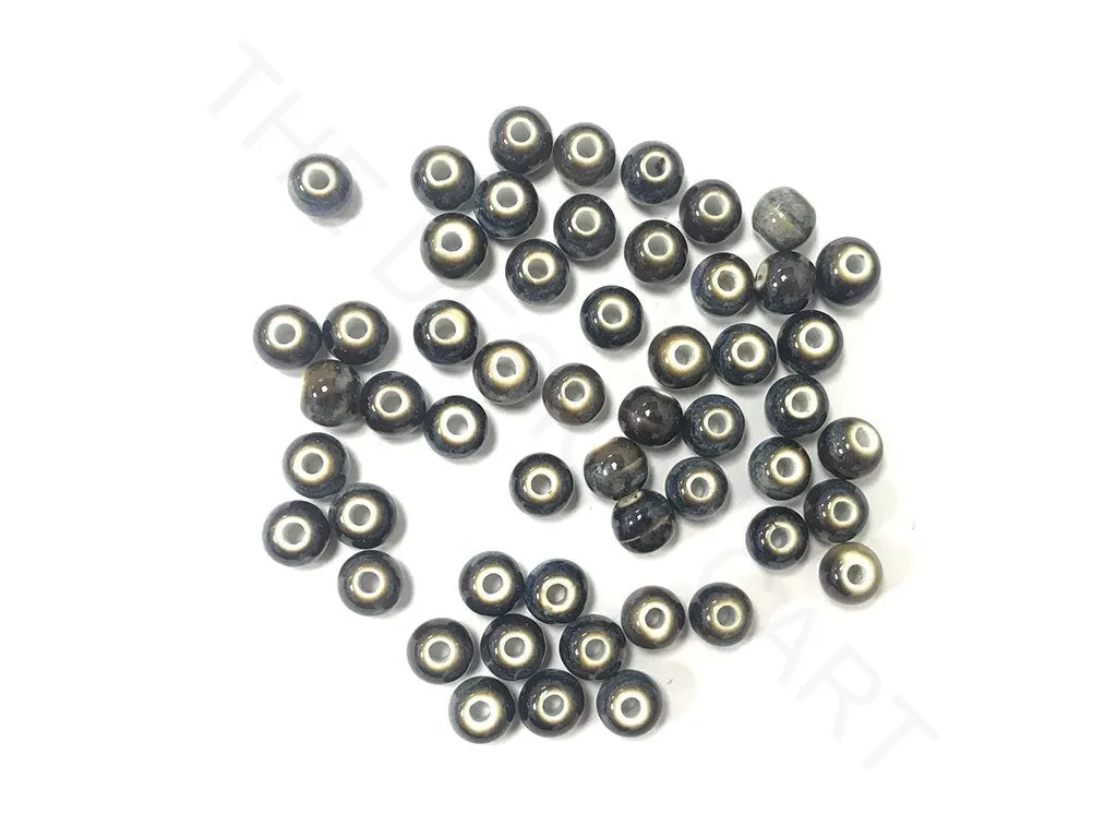 Black Circular 2 Ceramic Beads