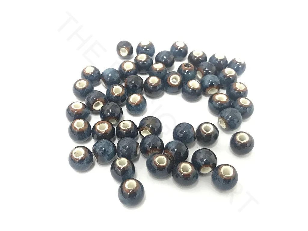 Black Circular Ceramic Beads