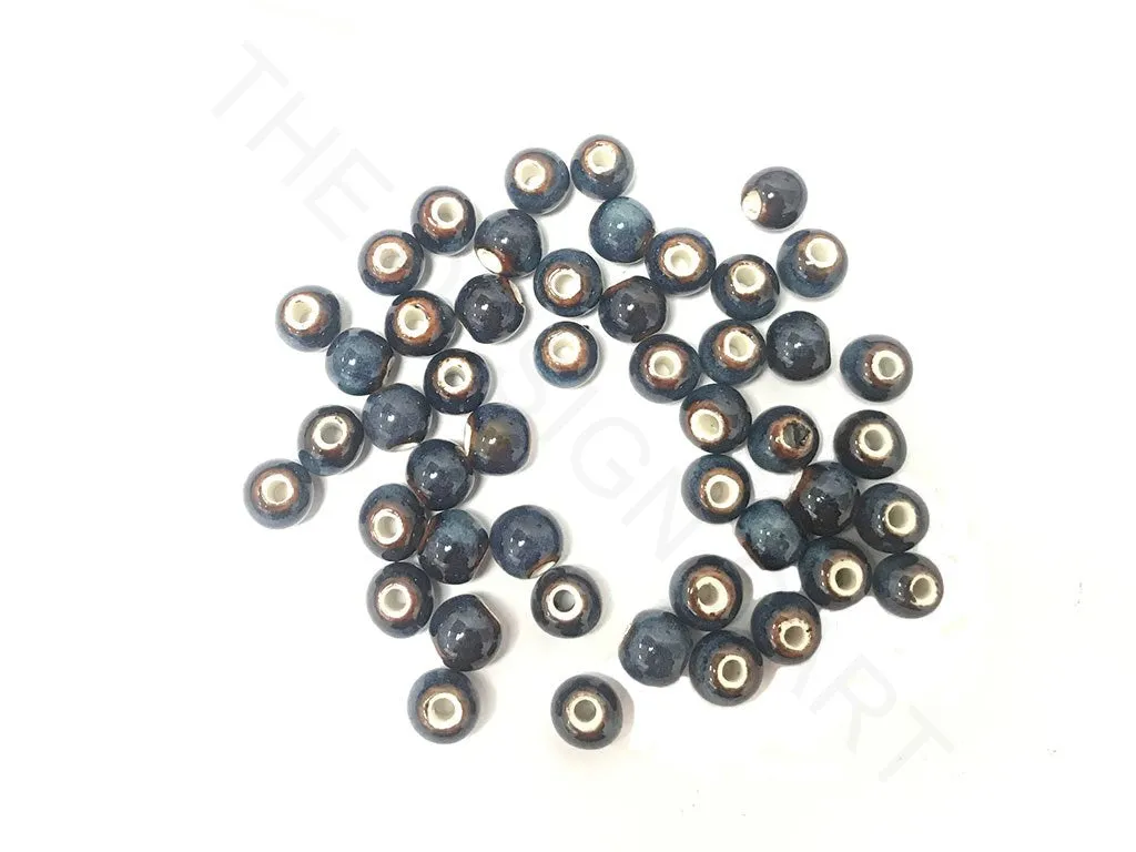 Black Circular Ceramic Beads