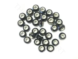 Black Disc Circular Ceramic Beads