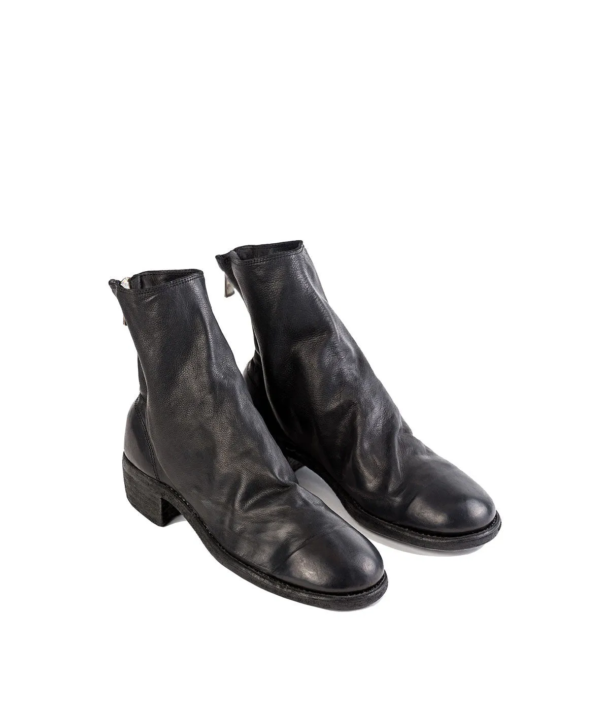 Black Full Grain Ankle Boots