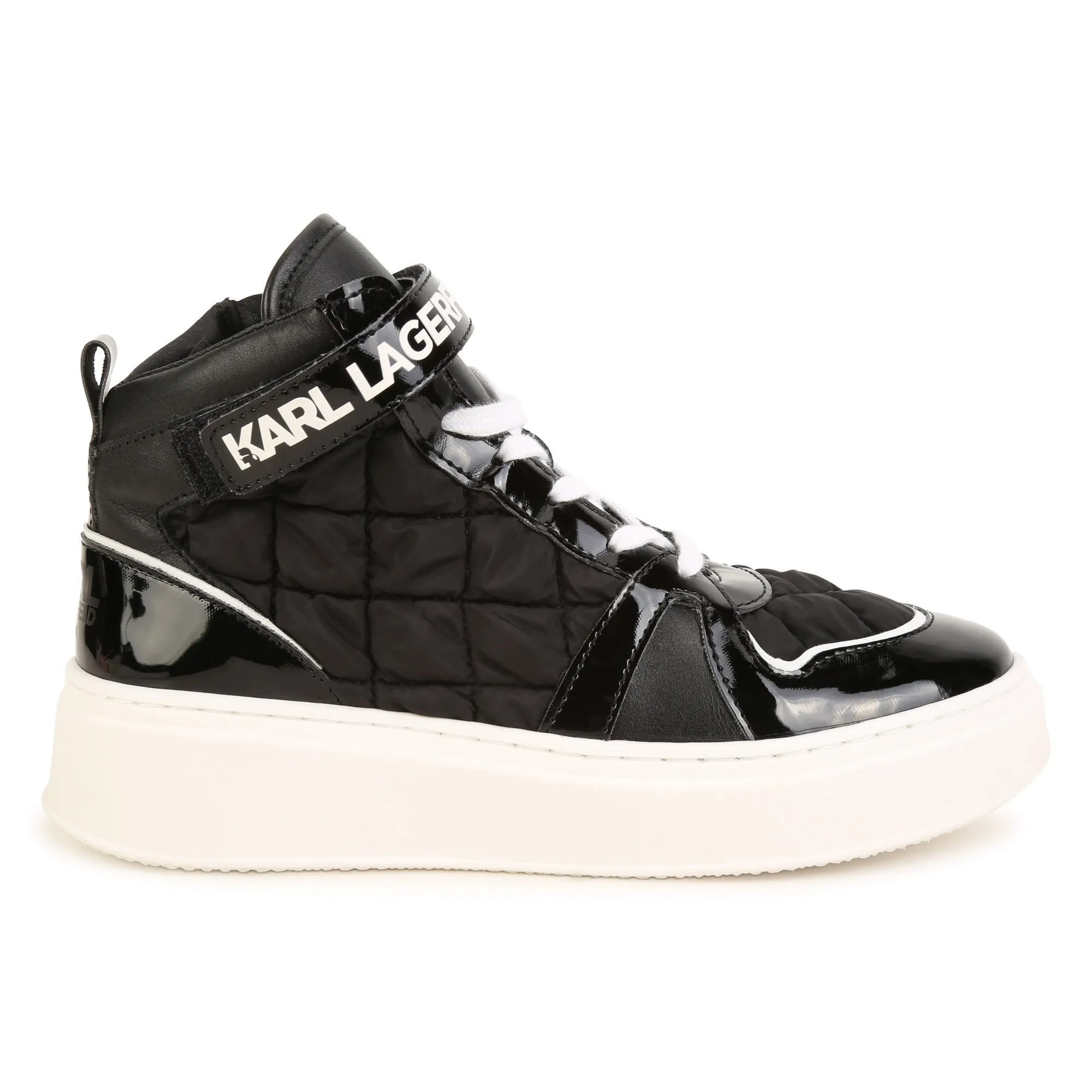 Black Quilted Contrast High Top Sneakers