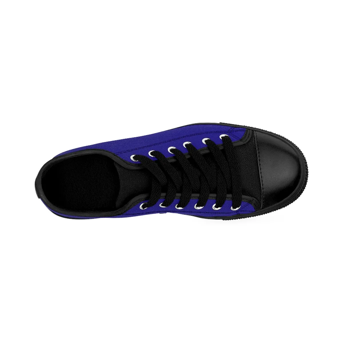 Blue Men's Low Top Sneakers, Solid Color Men's Running Fashion Sneakers Tennis Shoes