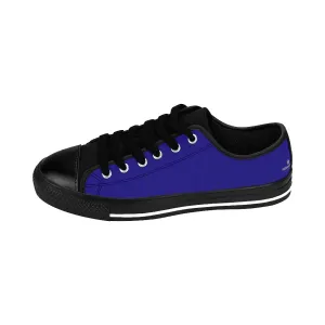 Blue Men's Low Top Sneakers, Solid Color Men's Running Fashion Sneakers Tennis Shoes