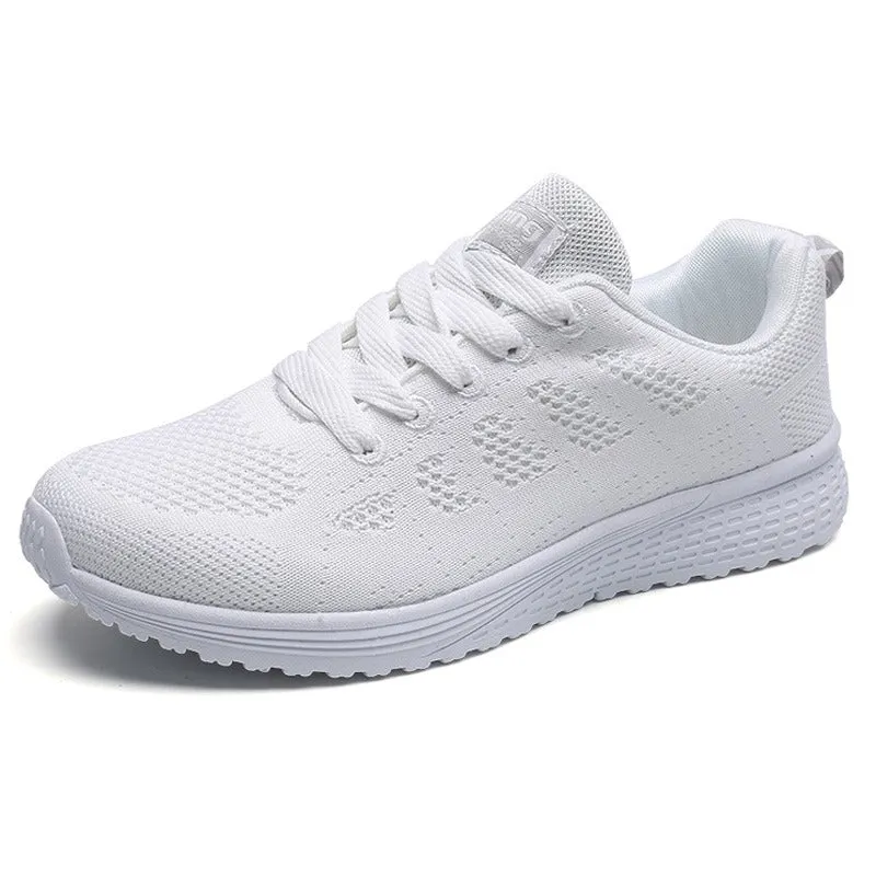 Breathable Walking Mesh Lace-Up Flat Shoes Sneakers / Women's Aesthetic Shoes