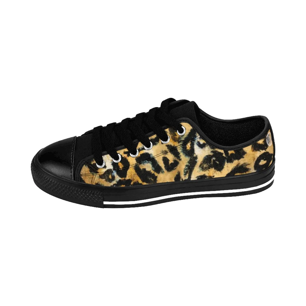 Brown Leopard Print Women's Low Tops, Wild Animal Print Low Top Sneakers Tennis Shoes