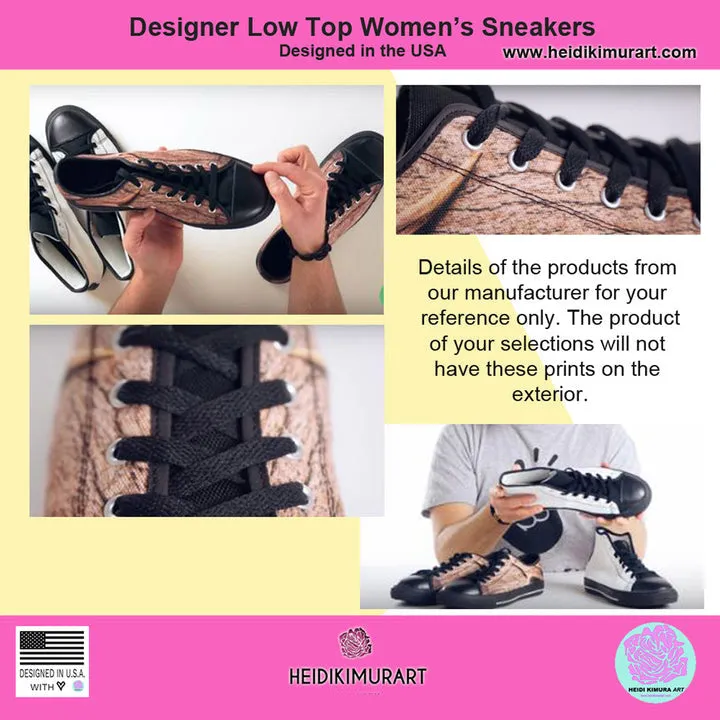 Brown Leopard Print Women's Sneakers, Brown Leopard Animal Print Fashion Tennis Canvas Shoes For Ladies