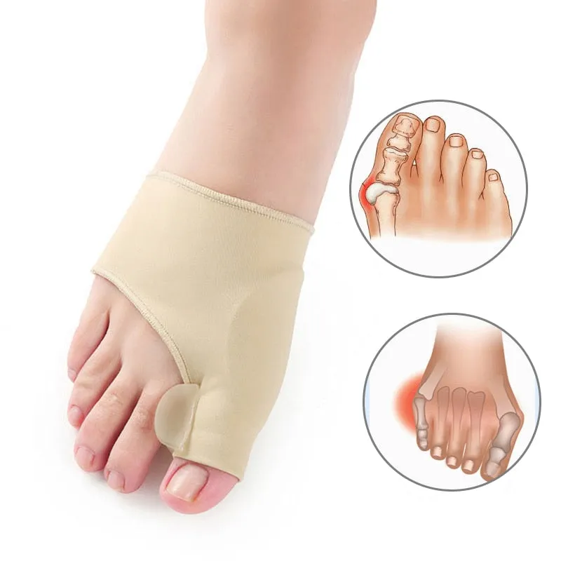 Bunion Sleeve Toe Separator Hallux Valgus Bunion Corrector Orthotics Feet Bone Thumb Adjuster Correction Pedicure Sock Straightener