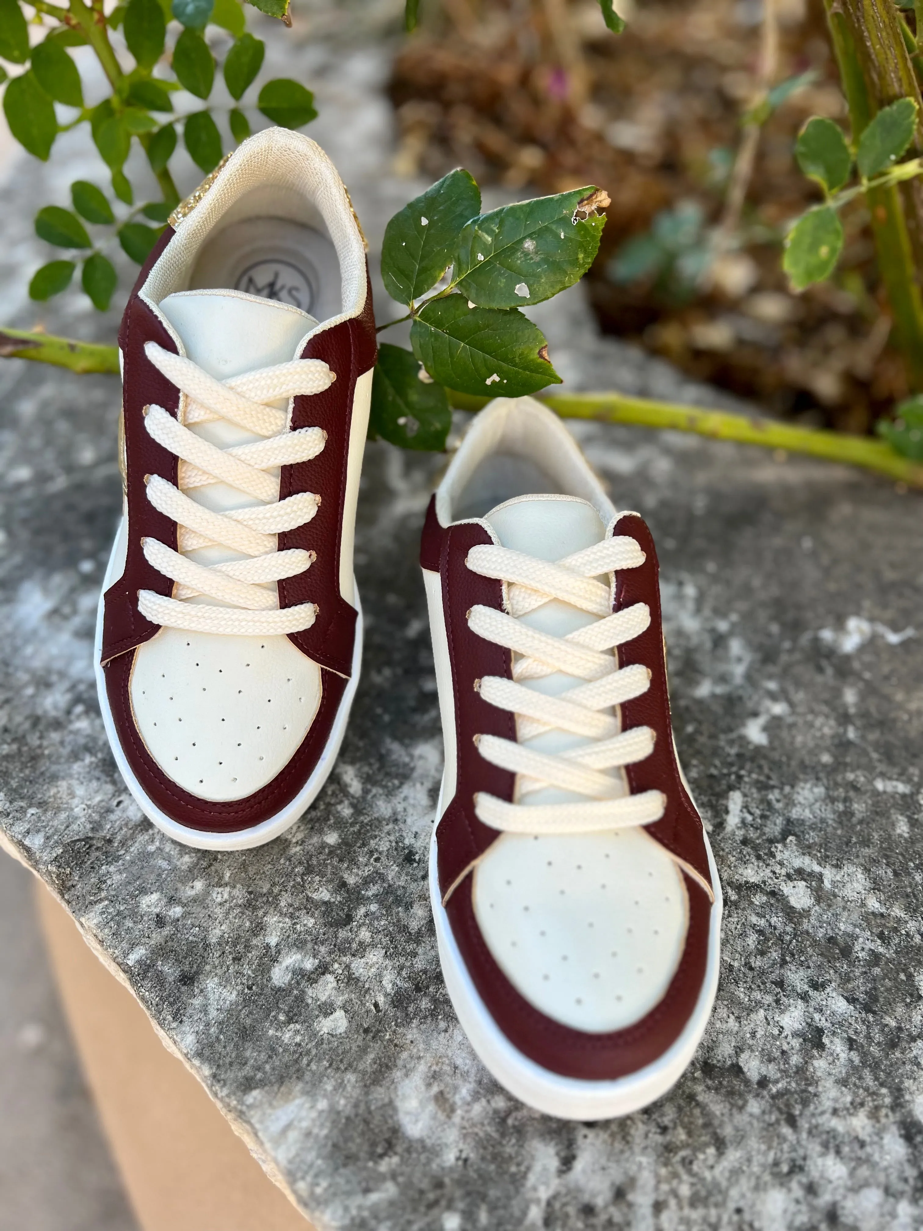 Burgundy Game Day Sneakers