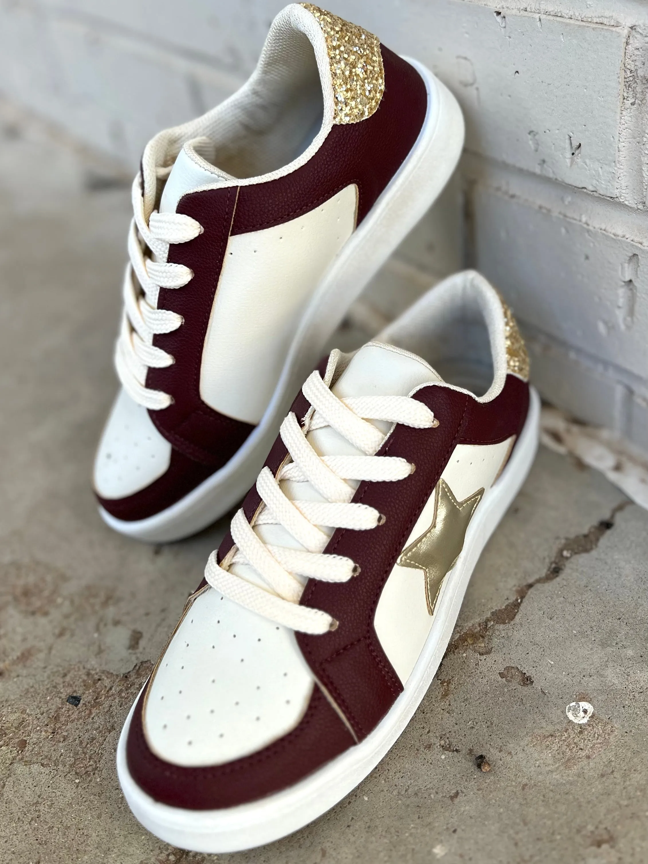 Burgundy Game Day Sneakers