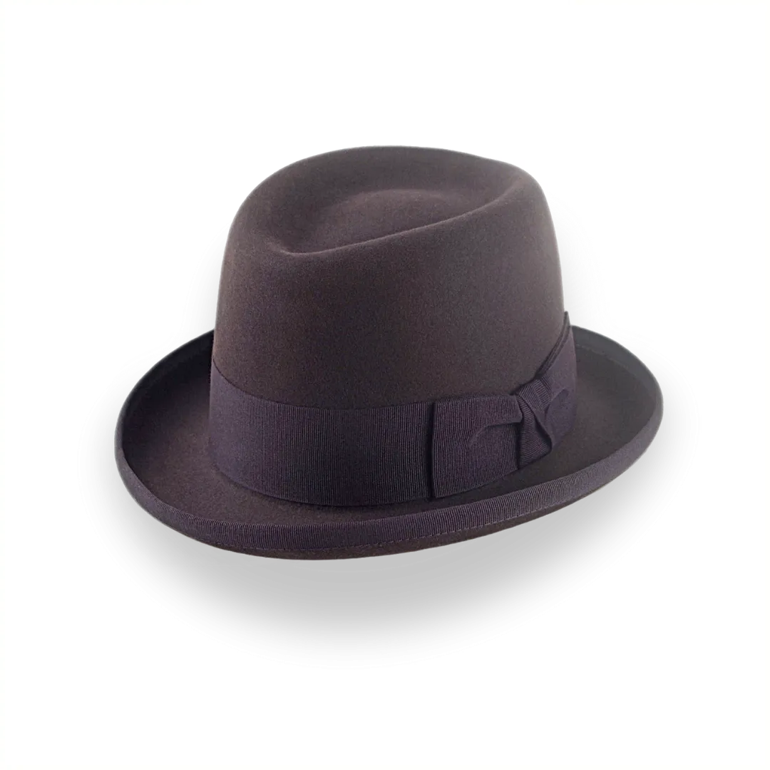 Chocolate Brown Homburg Hat with Teardrop Crown | The Marathon