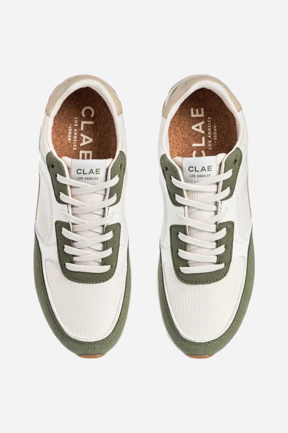 Clae Joshua Sneaker in Olive Off-White