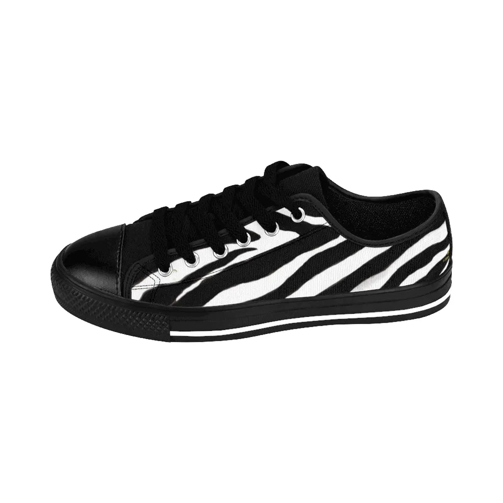 Classic Zebra Men's Sneakers, Zebra Stripe Animal Print Low Top Casual Shoes (US Size: 7-14)