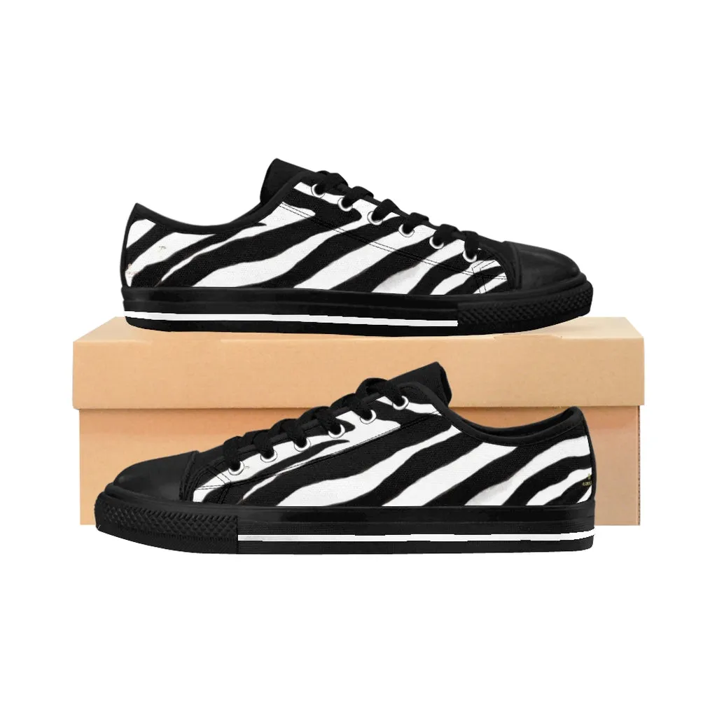 Classic Zebra Men's Sneakers, Zebra Stripe Animal Print Low Top Casual Shoes (US Size: 7-14)