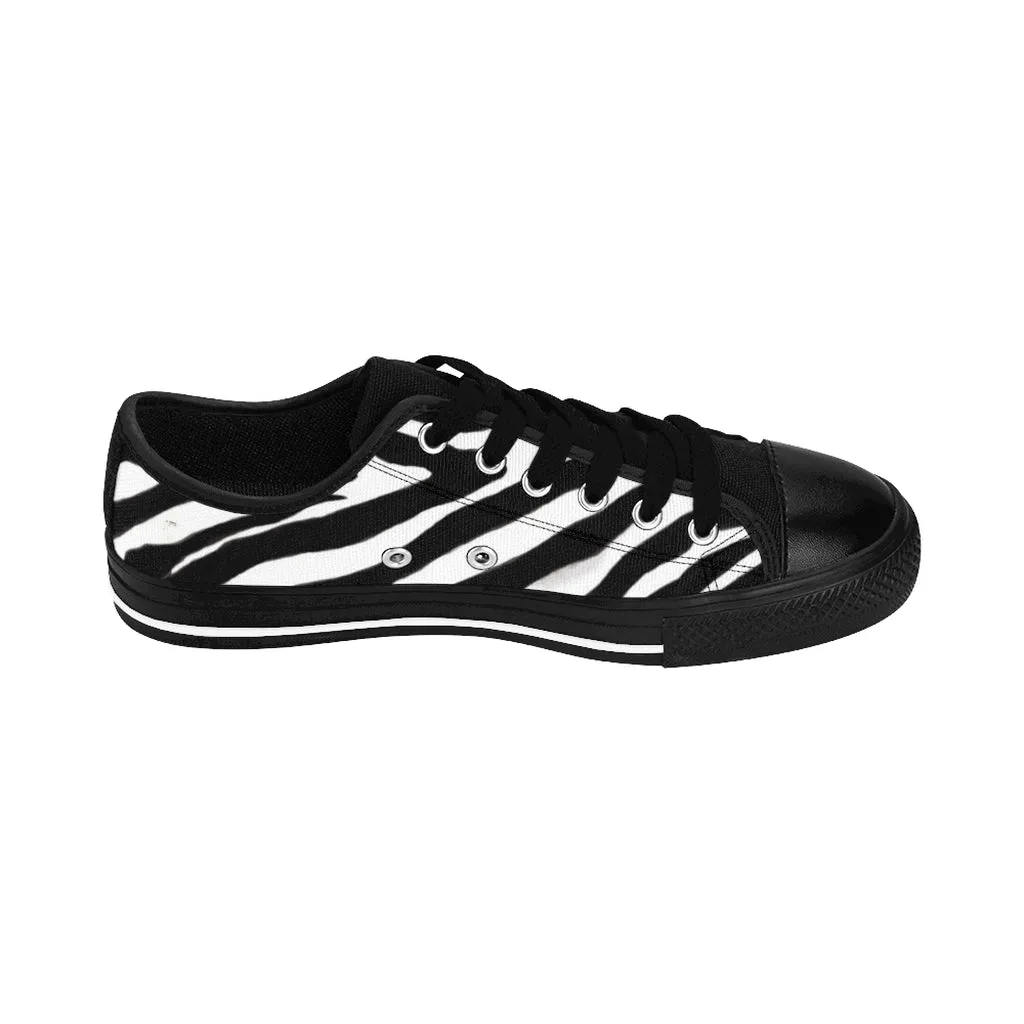 Classic Zebra Men's Sneakers, Zebra Stripe Animal Print Low Top Casual Shoes (US Size: 7-14)