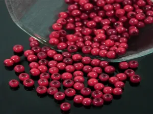 Cranberry Red Spherical Ceramic Beads