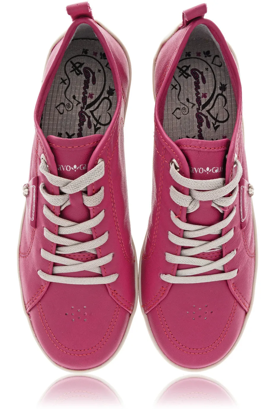 CRAVO & CANELA LOLLY Magenda Leather Sneakers