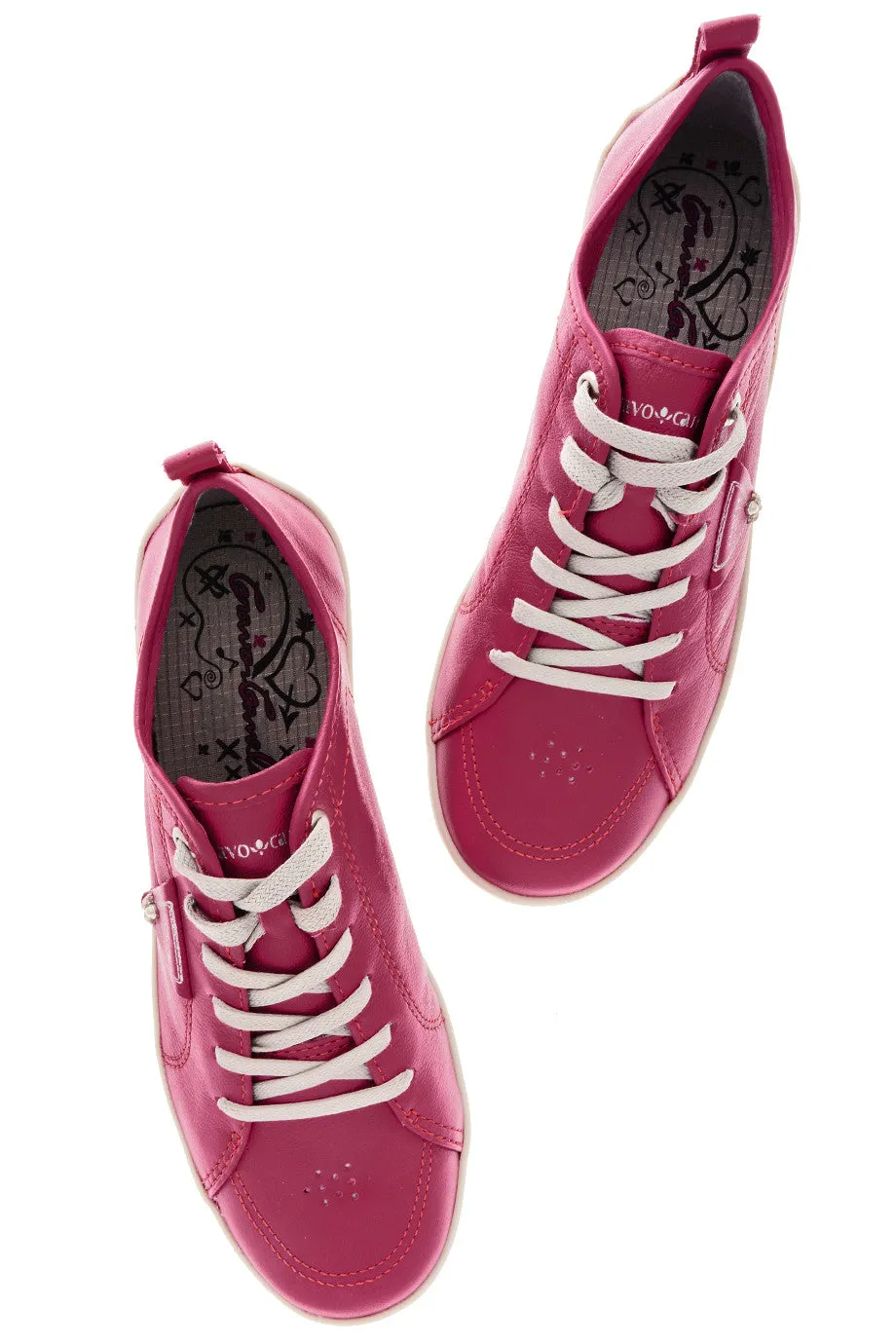 CRAVO & CANELA LOLLY Magenda Leather Sneakers