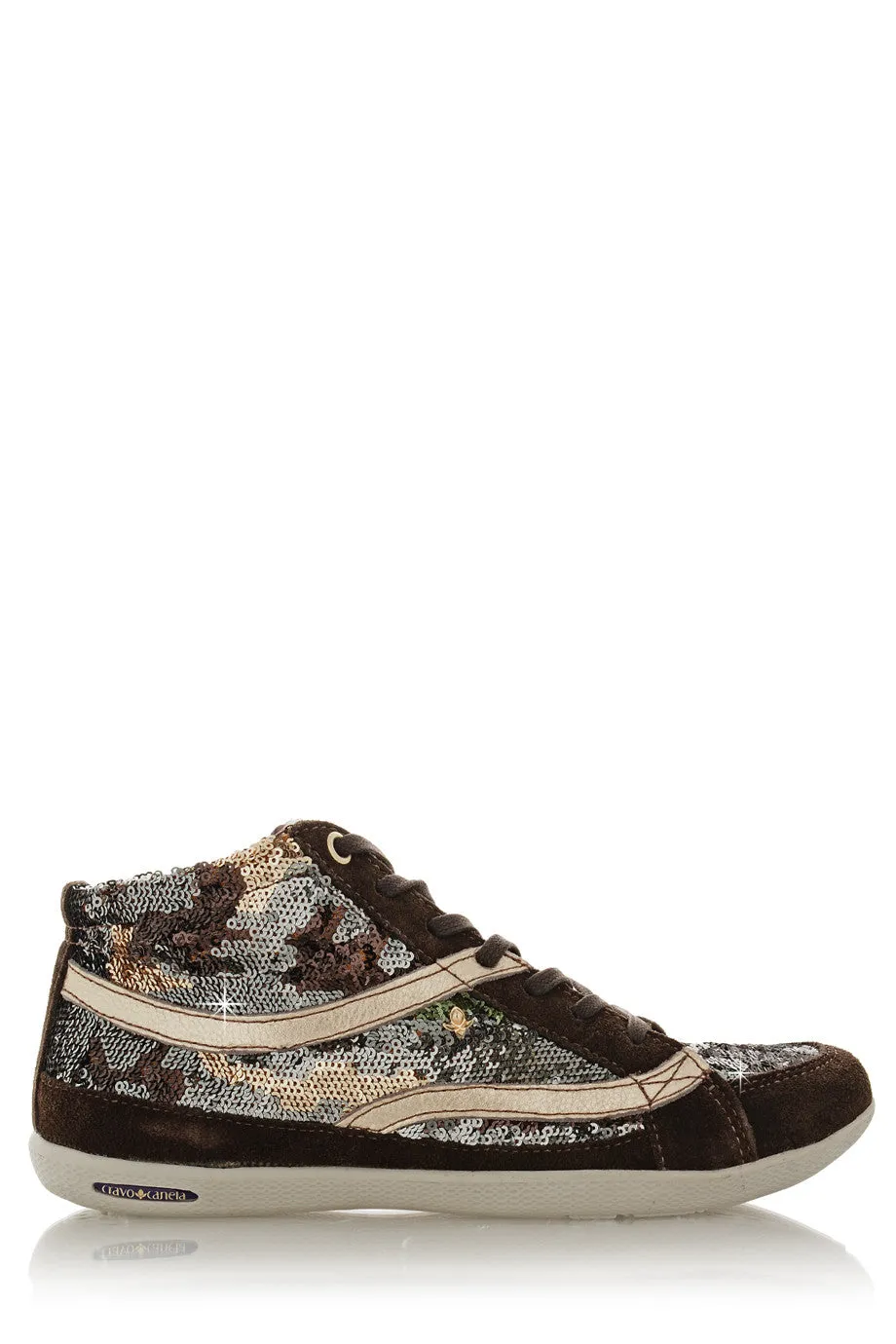 CRAVO & CANELA STARLA Camouflage Sequin Sneakers