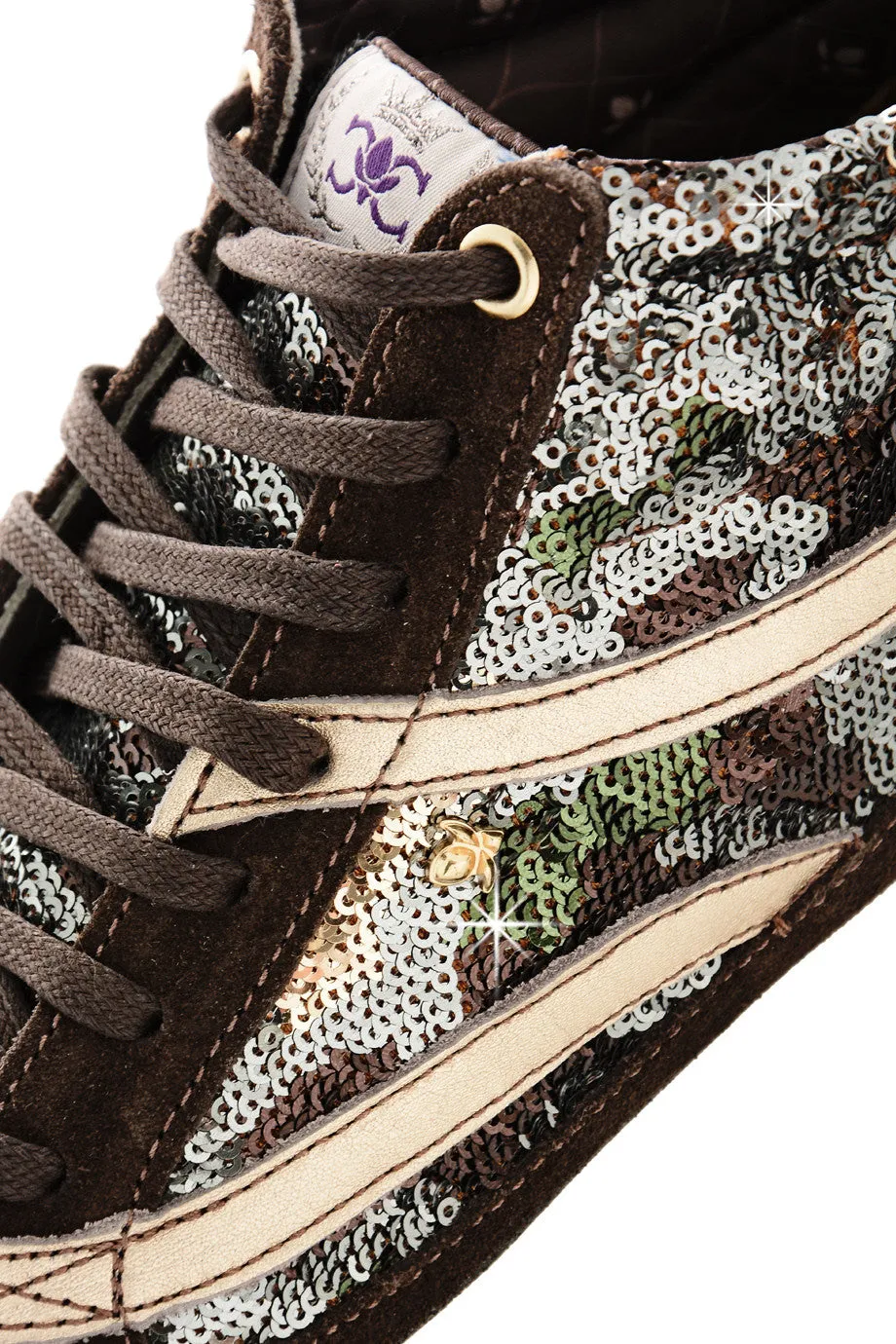 CRAVO & CANELA STARLA Camouflage Sequin Sneakers