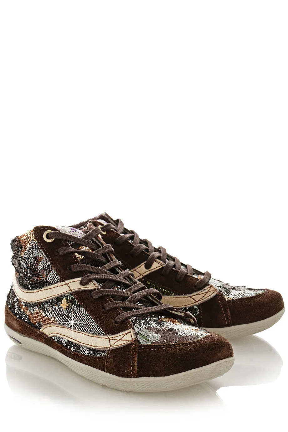 CRAVO & CANELA STARLA Camouflage Sequin Sneakers