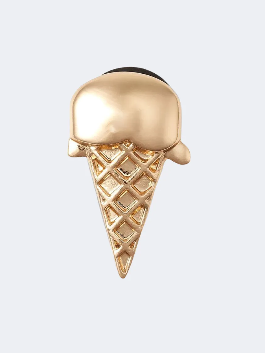 Crocs Gold Ice Cream Cone Unisex Lifestyle Pins Gold